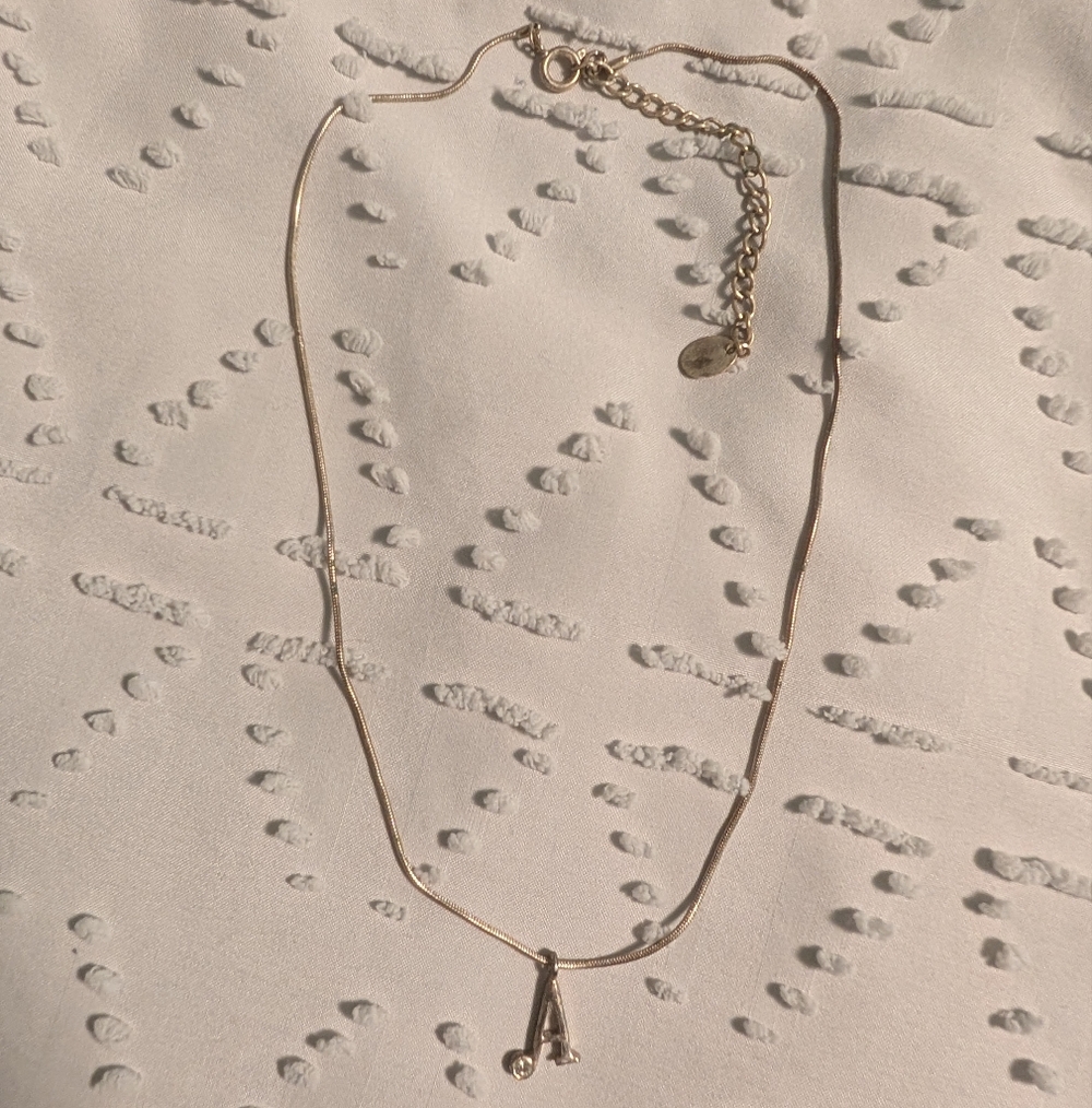 Silver Initial 'A' Necklace